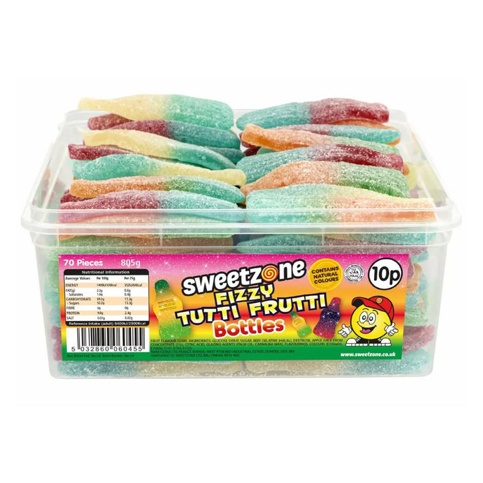 Sweetzone Fizzy Tutti Frutti Bottles Tub 805g