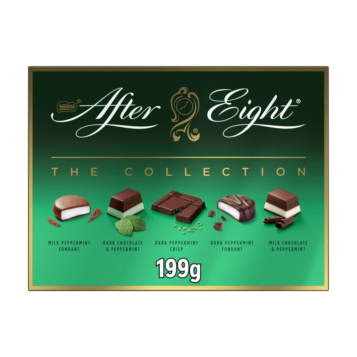 After Eight Collection Dark & Milk Peppermint Mint Chocolate Box 199g ...