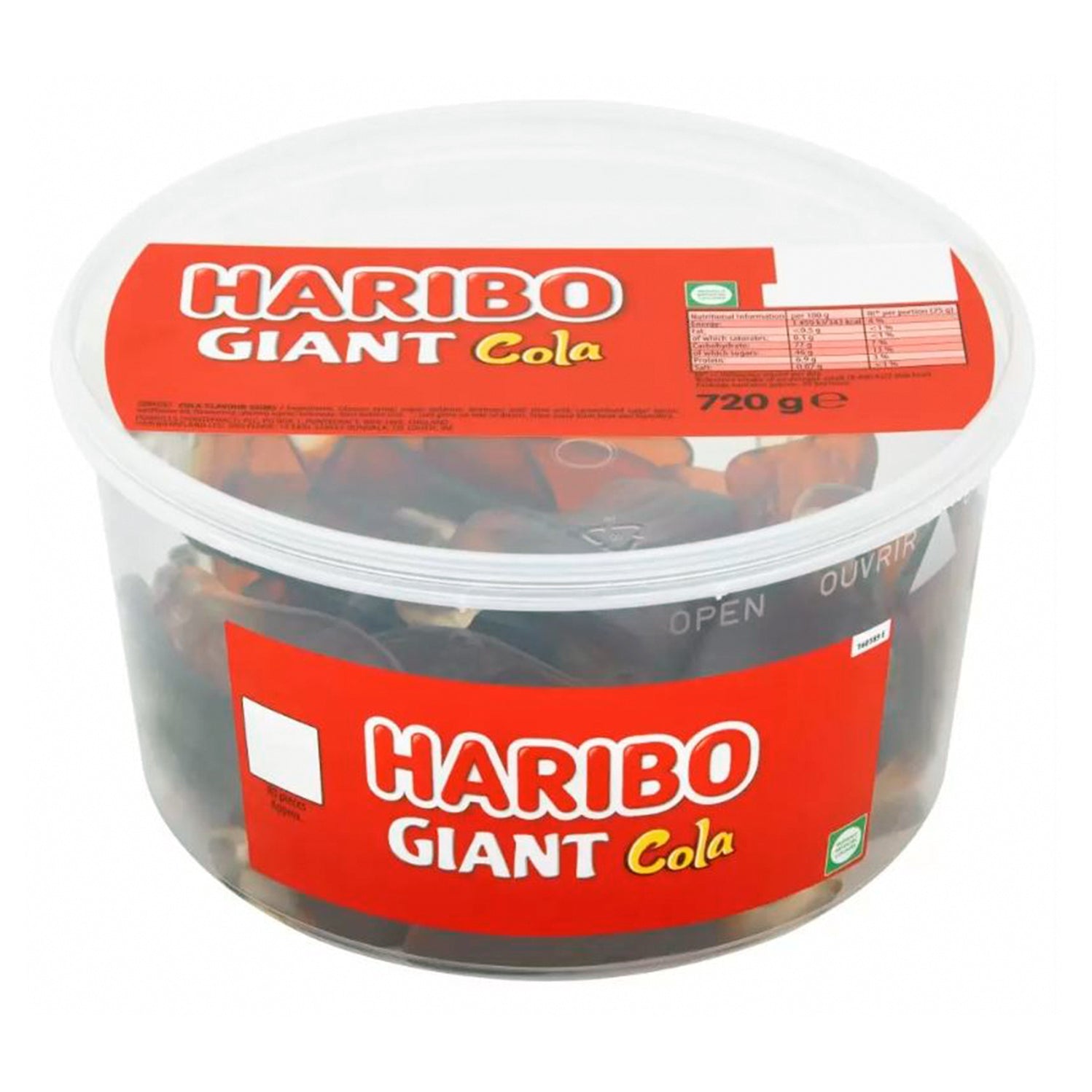 Haribo Giant Cola Bottles Tub 720g — The Sweet Store