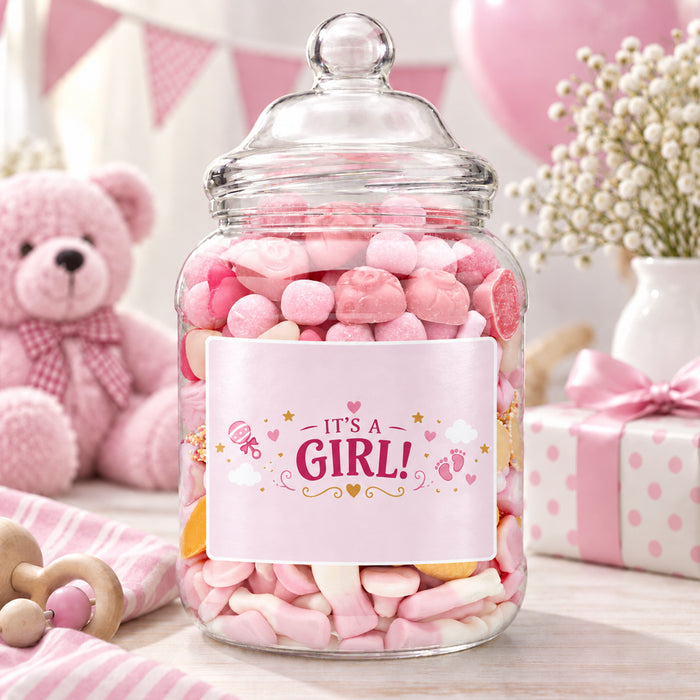 Baby Shower 'It's a girl' Pick & Mix Sweet Mega Jar