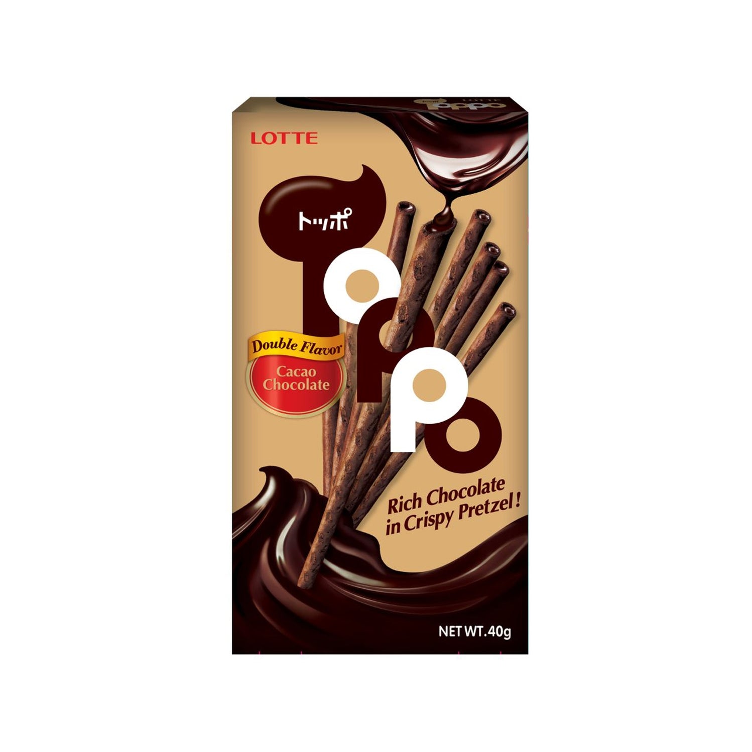 Lotte Toppo Double Chocolate Filled Pretzel Sticks 40g — The Sweet Store