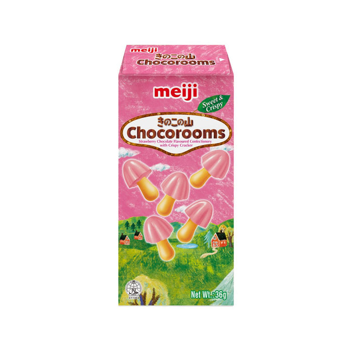 Meiji Chocorooms Strawberry Biscuits Box 40g