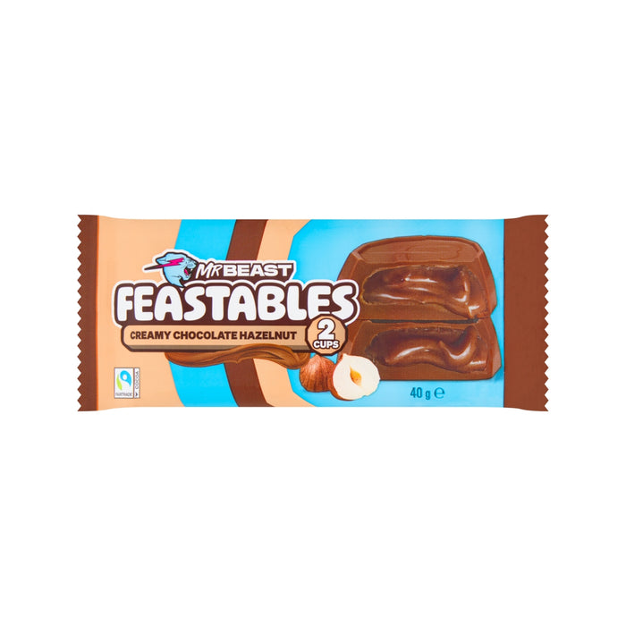 Mr Beast Feastables 2 Creamy Chocolate Hazelnut Cups 40g