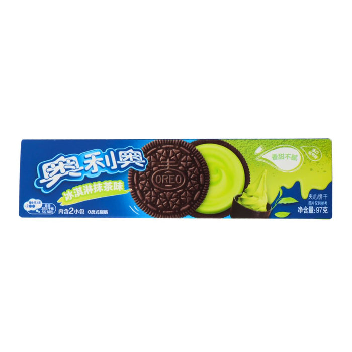 Oreo Sandwich Biscuits with Matcha Flavoured Cream Filling 97g