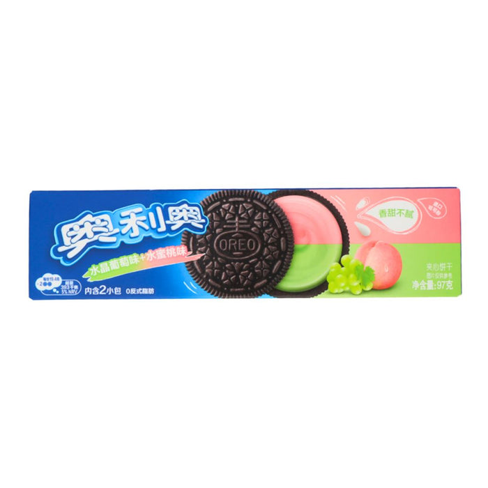 Oreo Sandwich Biscuits with Grape & Peach Flavoured Cream Filling 97g