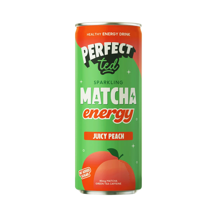 Perfect Ted Sparkling Matcha Energy Juicy Peach Can 250ml