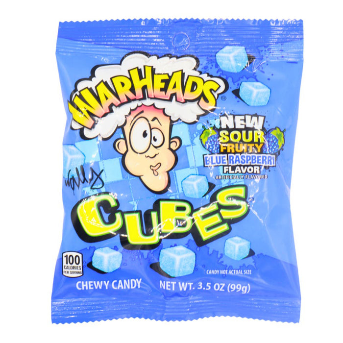 Warheads Blue Raspberry Cubes Bag 99g