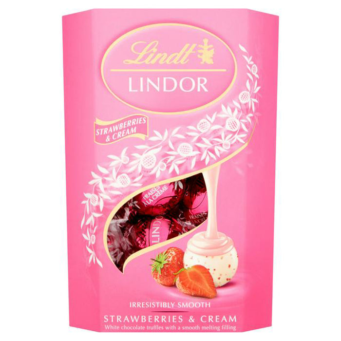 Lindt Lindor Strawberries & Cream Truffles 200g